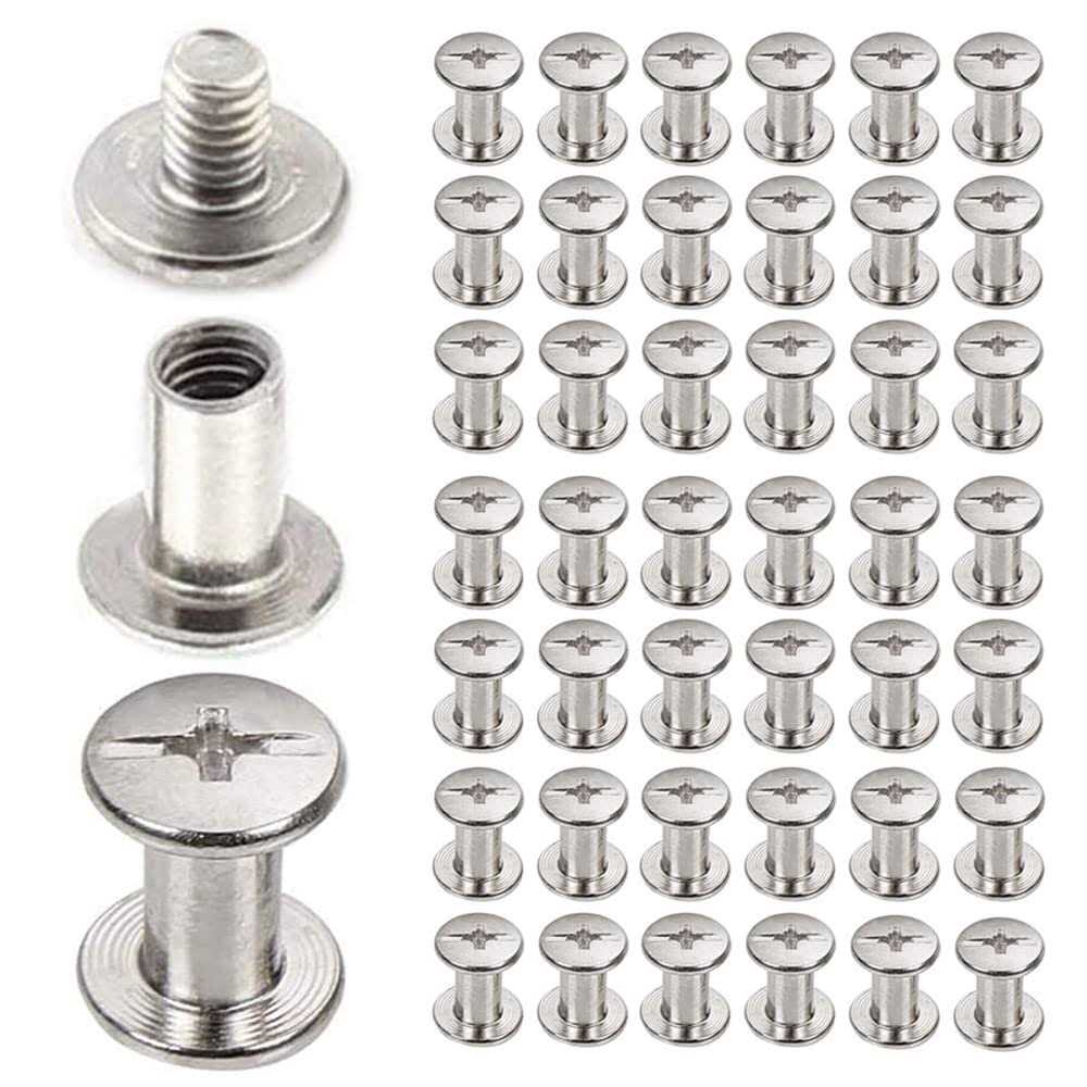 45 Sets Chicago Screws 304 Stainless Steel Screw Post Binding Screw Leather Screw for DIY Leather Bookbinding Bag Decoration - Cheap Fitting