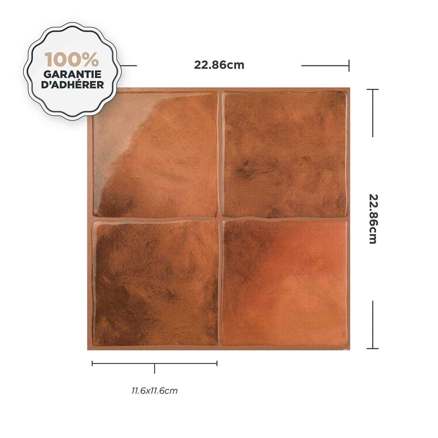 Smart Tiles Zellige Safi Orange 9 in. x 9 in. Vinyl Peel and Stick Tile - Cheap Fitting