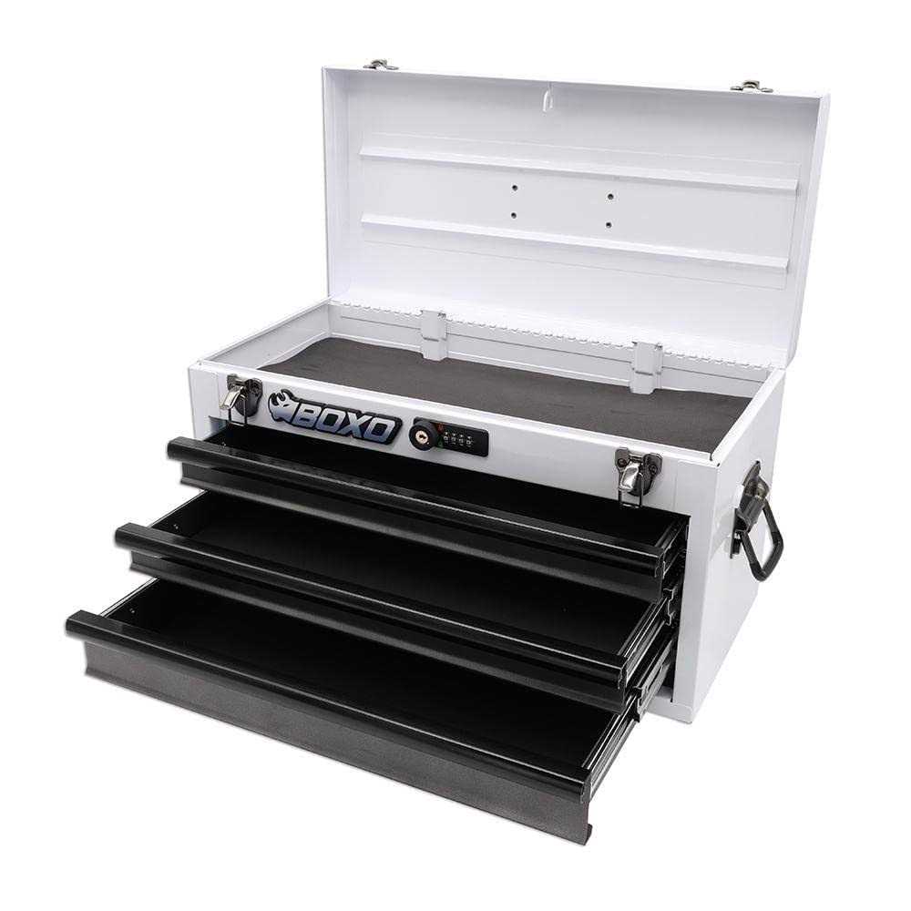Boxo USA Hand Carry Tool Box 3-Drawer Heavy Duty Steel Toolbox with Lock System - Cheap Fitting