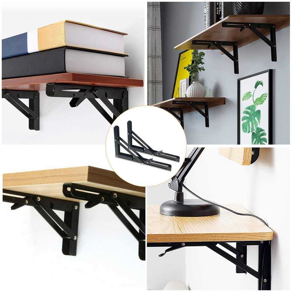 Storystore Folding Collapsible Shelf Brackets Heavy Duty Metal for Bench Table Shelf Bracket - Cheap Fitting