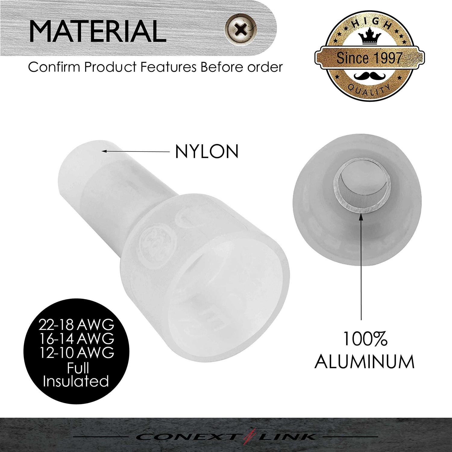 Conext Link 300 Closed End Crimp Cap Terminal Connector 22-18 16-14 12-10GA AWG Gauge Wire - Cheap Fitting