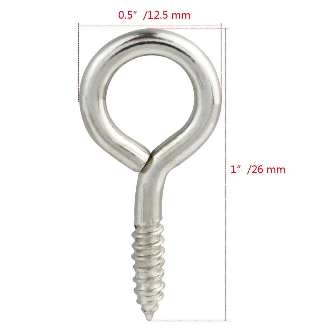 Wobe 100pcs Small Screw Eye Eye Shape Screw Hooks 1 Lag Thread Self-tapping Hanging Hooks Eyebolt Ring Zinc Plated - Cheap Fitting