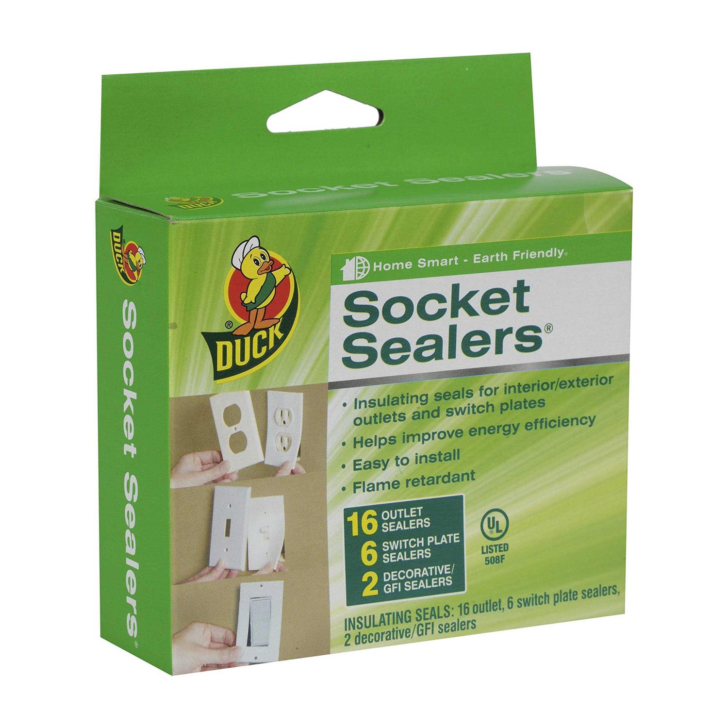 Duck Brand Socket Sealers Variety Pack, 16 Outlet Sealers And 6 Switch Plates 283333 - Cheap Fitting