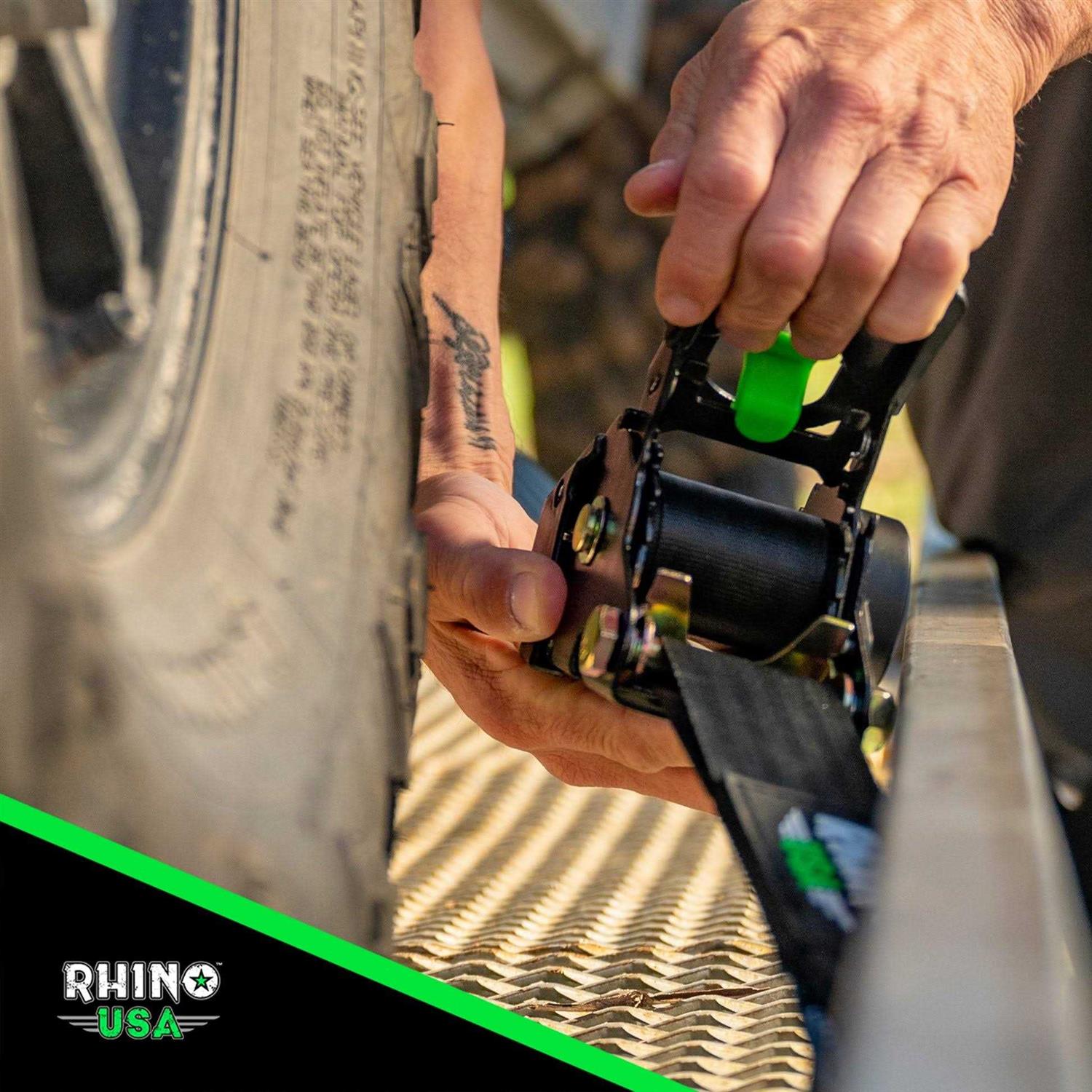 Rhino USA 1 inch x Retractable Ratchet Straps - Cheap Fitting