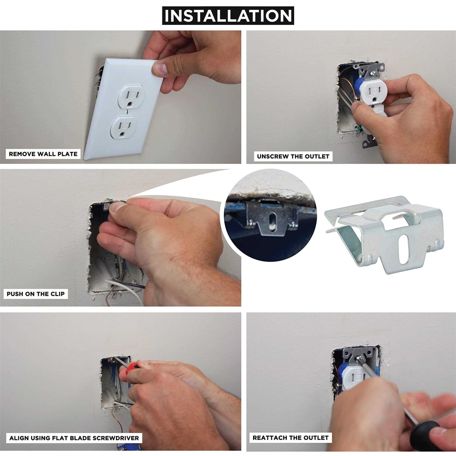 RACO 8988RAC Outlet Repair Clip for Plastic Electric Boxes - Cheap Fitting