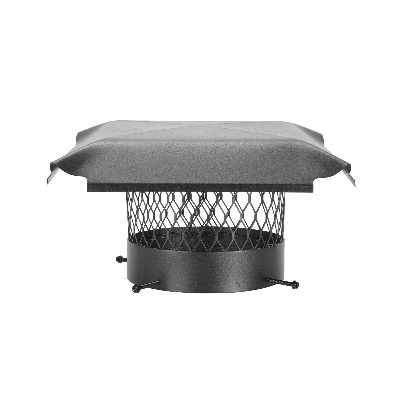 Draft King CBO8 Round Black Bolt on Galvanized Steel Single Flue Chimney Cap - Cheap Fitting
