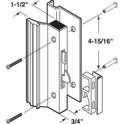 Prime-Line Sliding Glass Door Handle Set C 1001 - Cheap Fitting