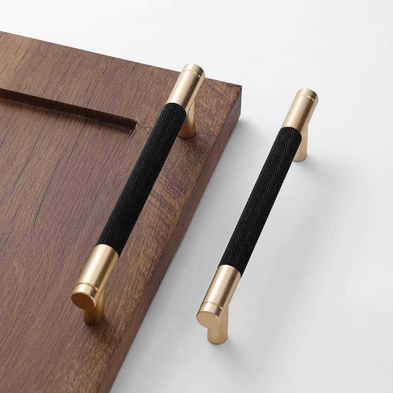 Westablize 24 Pack Bar Cabinet Pulls Gold and Grey Knurled Handles for Brushed Gold Drawer Pulls Cupboard - Cheap Fitting