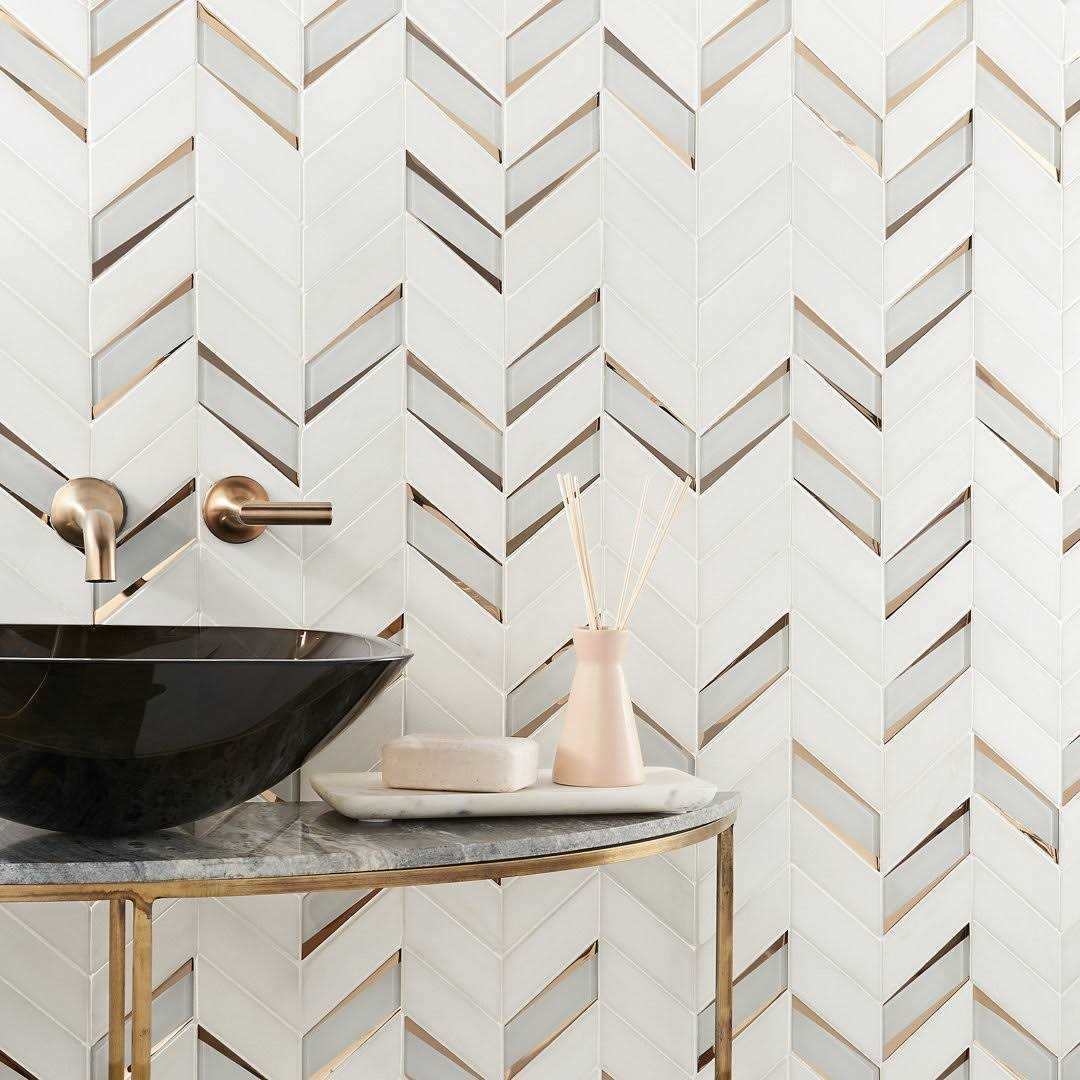 Glass Backsplash Tile Mogo 2 x 5 Marble Herringbone Mosaic Tile Ivy Hill Tile - Cheap Fitting