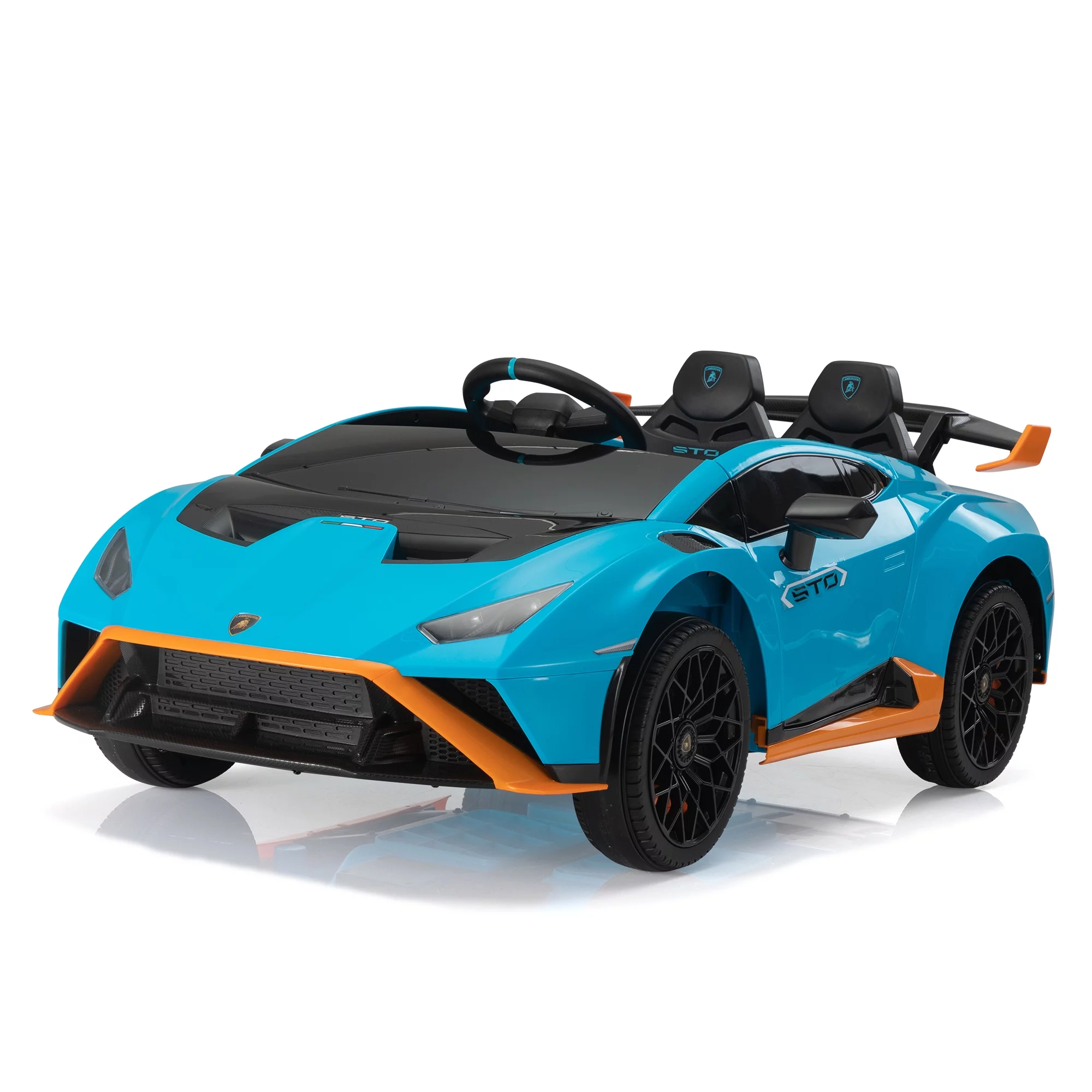 TOBBI 24V Lamborghini STO Licensed Kids Ride on Drift Car Gray Electric Car W/Remote Control LED Lights, up to 10 mph - Cheap Fitting