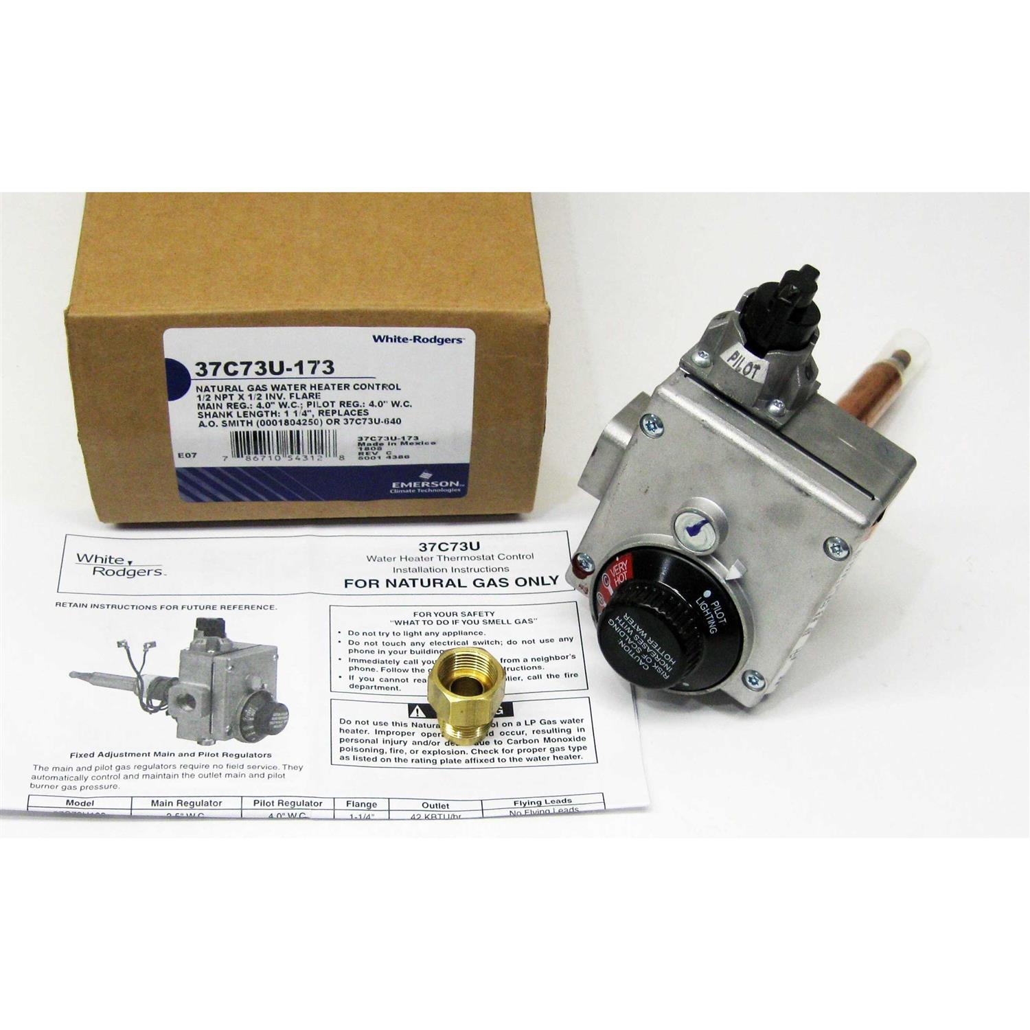 Water Heater Gas Thermostat White Rodgers 37C73U-173 - Cheap Fitting