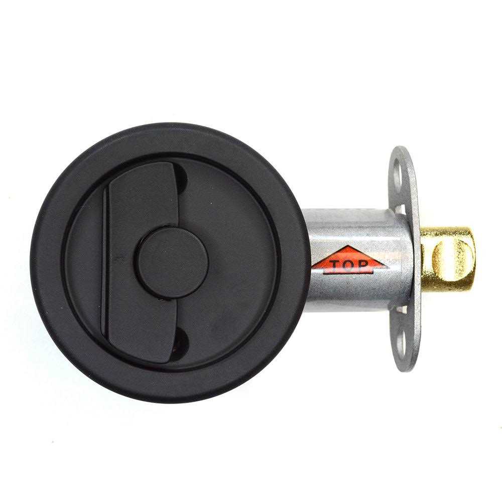 Emtek 2145US19 Round Tubular Privacy Pocket Door Lock Flat Black - Cheap Fitting