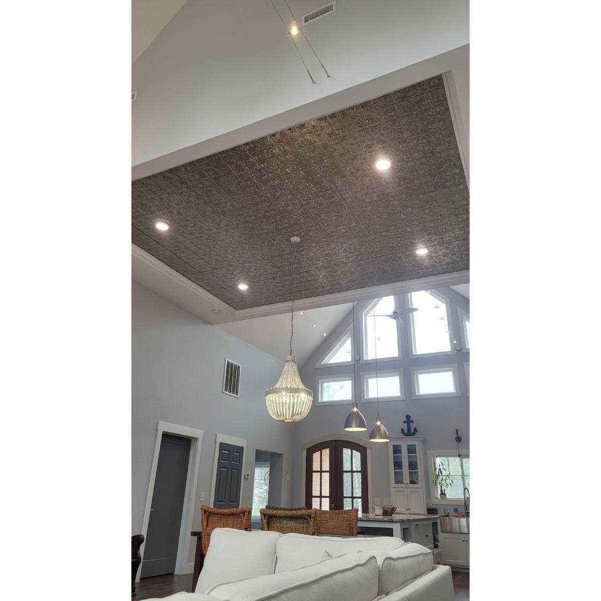 Fasade Traditional Pattern/Style Decorative Vinyl 2ft x 2ft Lay In Ceiling Tile - Cheap Fitting