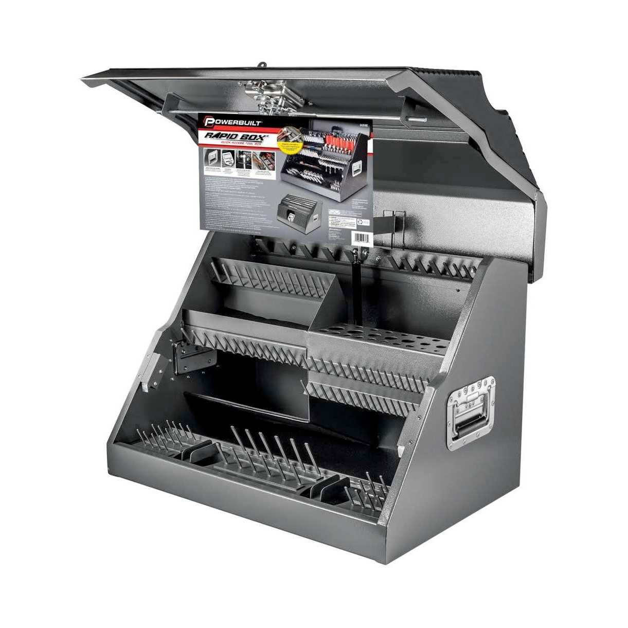 Powerbuilt 26 Inch Rapid Box Slant Front Toolbox with Tool Magnets - Cheap Fitting