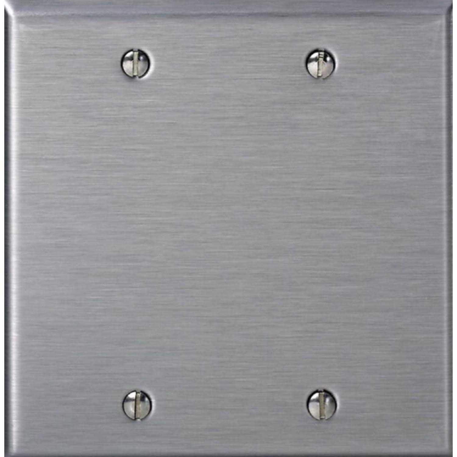 Leviton Wall Plate C-Series Stainless Steel 2 Gang Metal Blank SL23 - Cheap Fitting