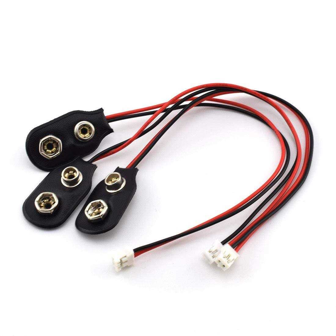 Sdtc Tech 3 Pack 9V Battery Snap to 2-Pin Ph2.0 Connector Cable I Type Battery Clip Lead Wire - Cheap Fitting