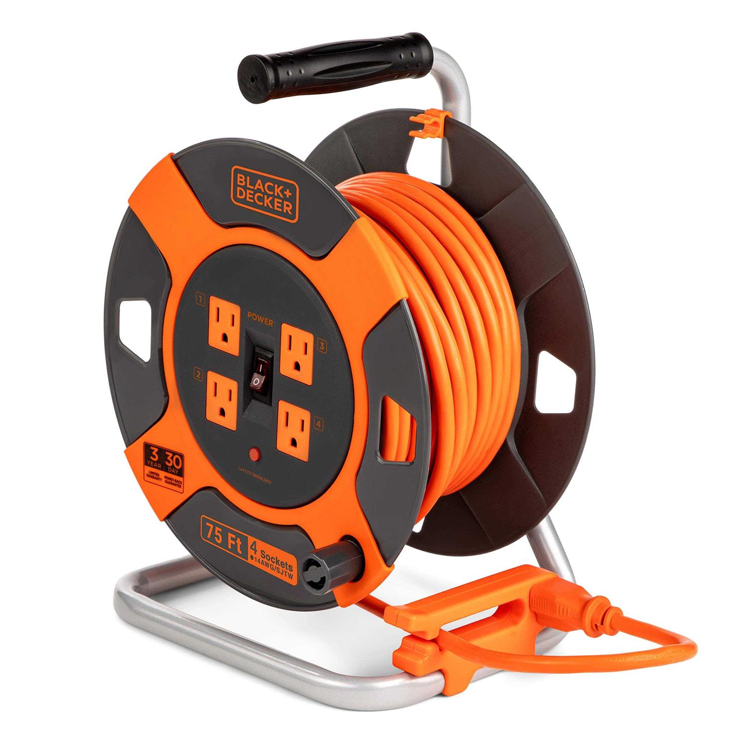 Black+decker Retractable Extension Cord with 4 Outlets - Cheap Fitting