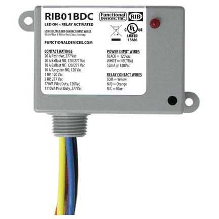 Functional Devices RIB01BDC Dry Contact Relay 20 Amp Spdt Class 2 Dry Contact Input - Cheap Fitting