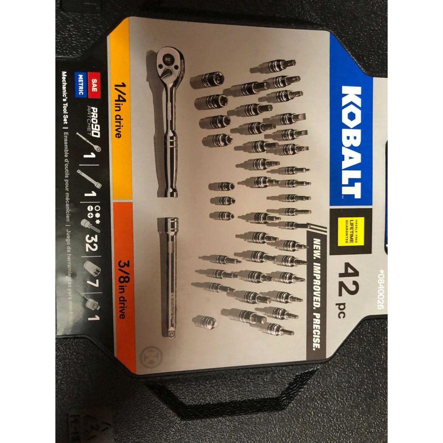 Kobalt 42-Piece mixed Drive Hex,Torx,Phillips,Flathead Driver Socket Set w/case - Cheap Fitting