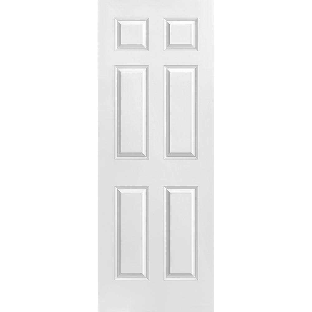 Masonite 30 in. x 80 in. Solidoor Smooth 6-Panel Solid Core Primed Composite Interior Door Slab - Cheap Fitting