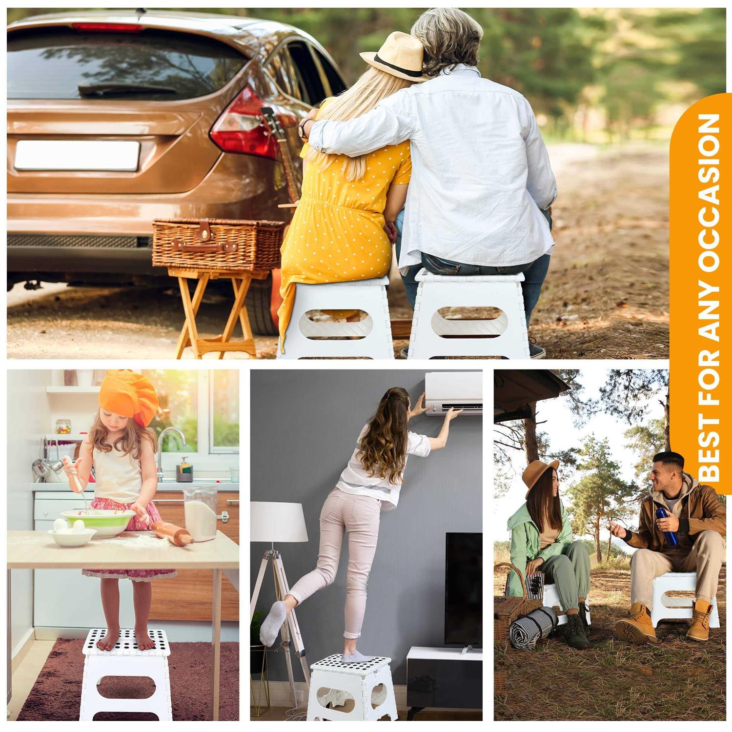 Utopia Home Folding Step Stool Foot Stool Height - Cheap Fitting