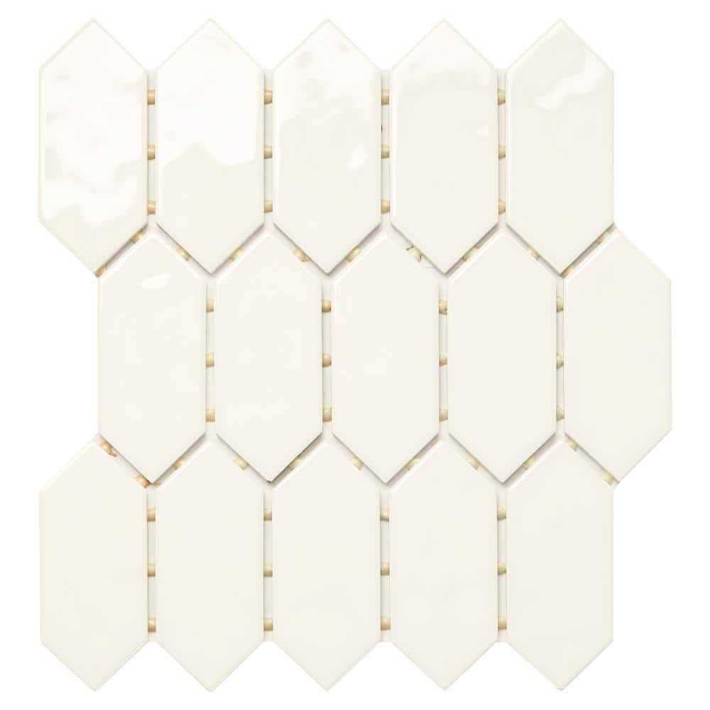 Daltile LuxeCraft White 11 in. x 12 in. Glazed Ceramic Picket Mosaic Tile LC1525PICKHD1P2 - Cheap Fitting