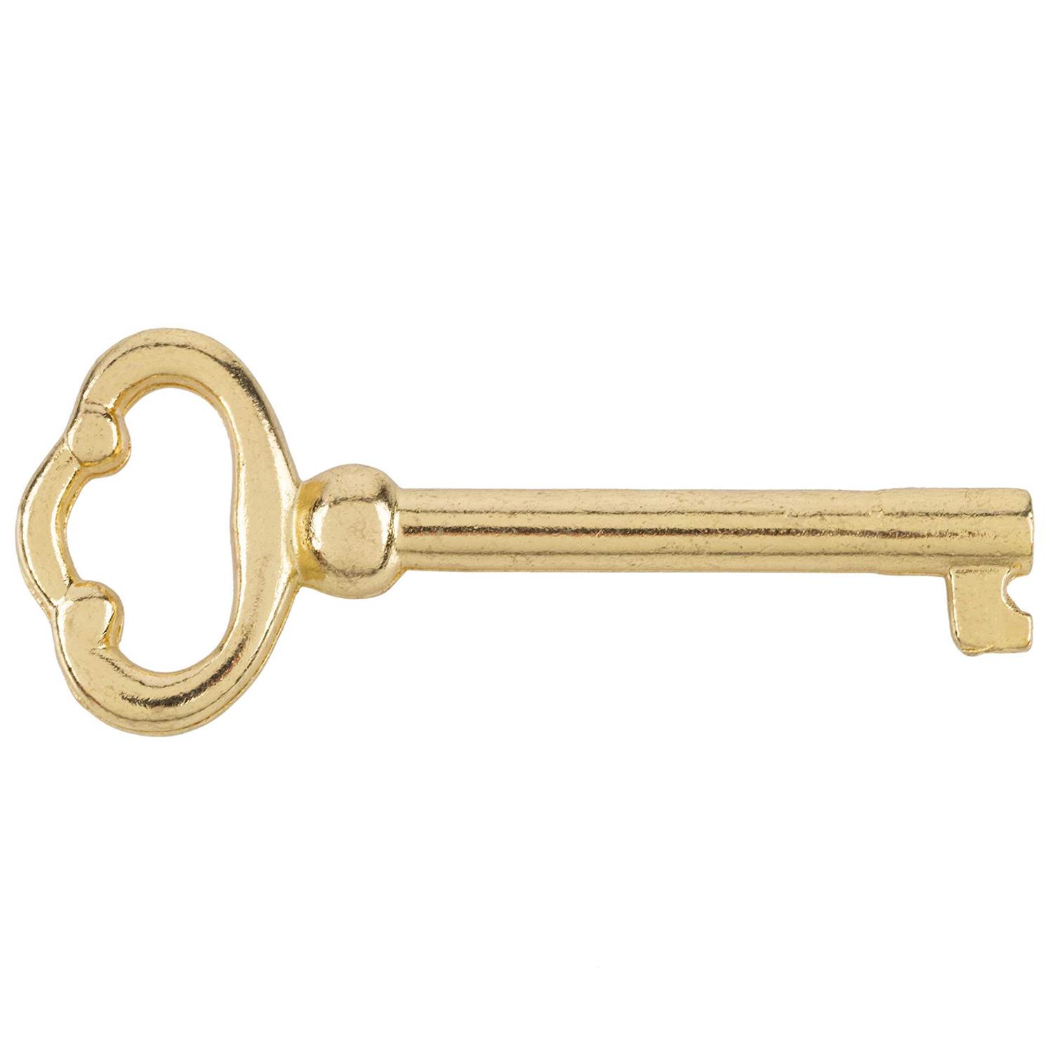 Hollow Barrel Brass Plated Skeleton Key For Antique Cabinet Doors - Cheap Fitting