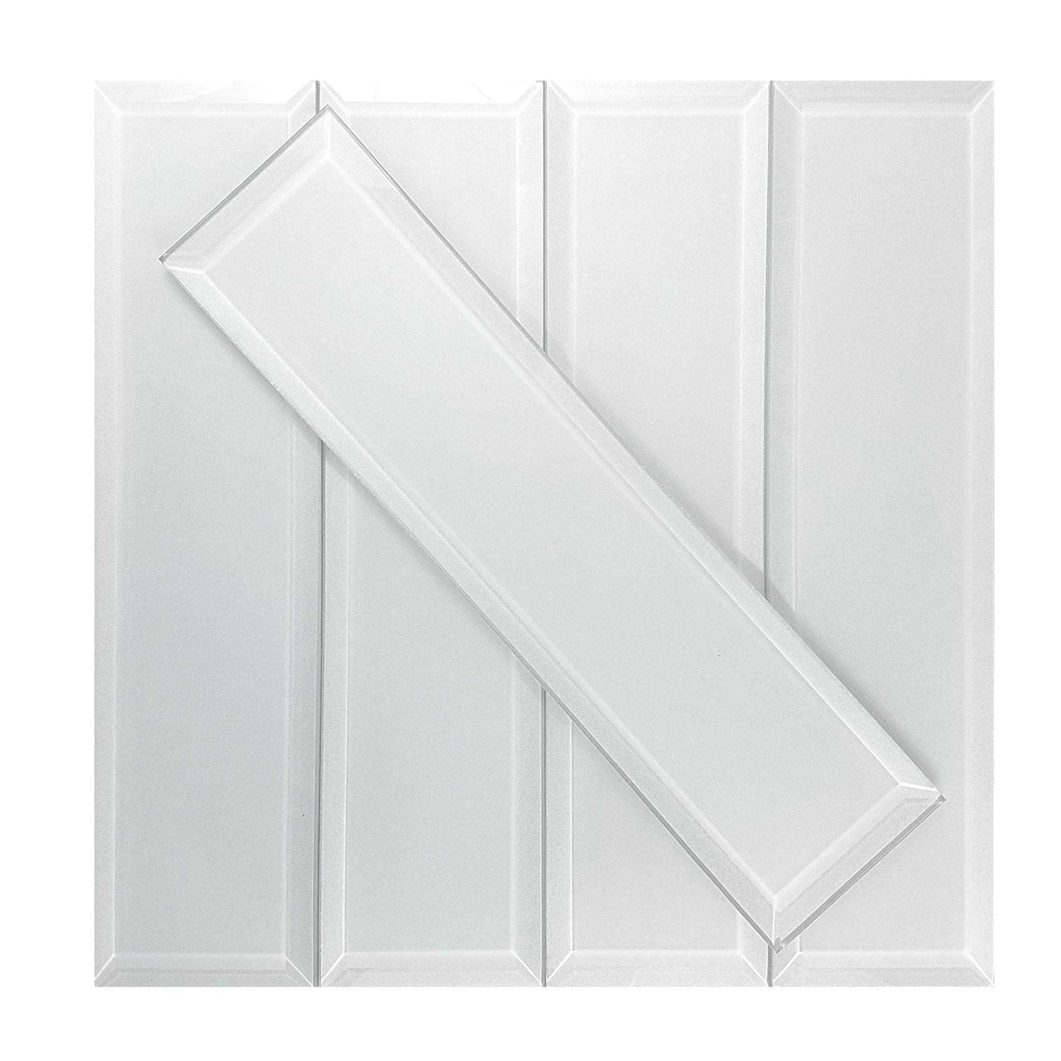Abolos Frosted Elegance Joey 3 inch x 12 inch Glass Subway Tile in Glossy - Cheap Fitting