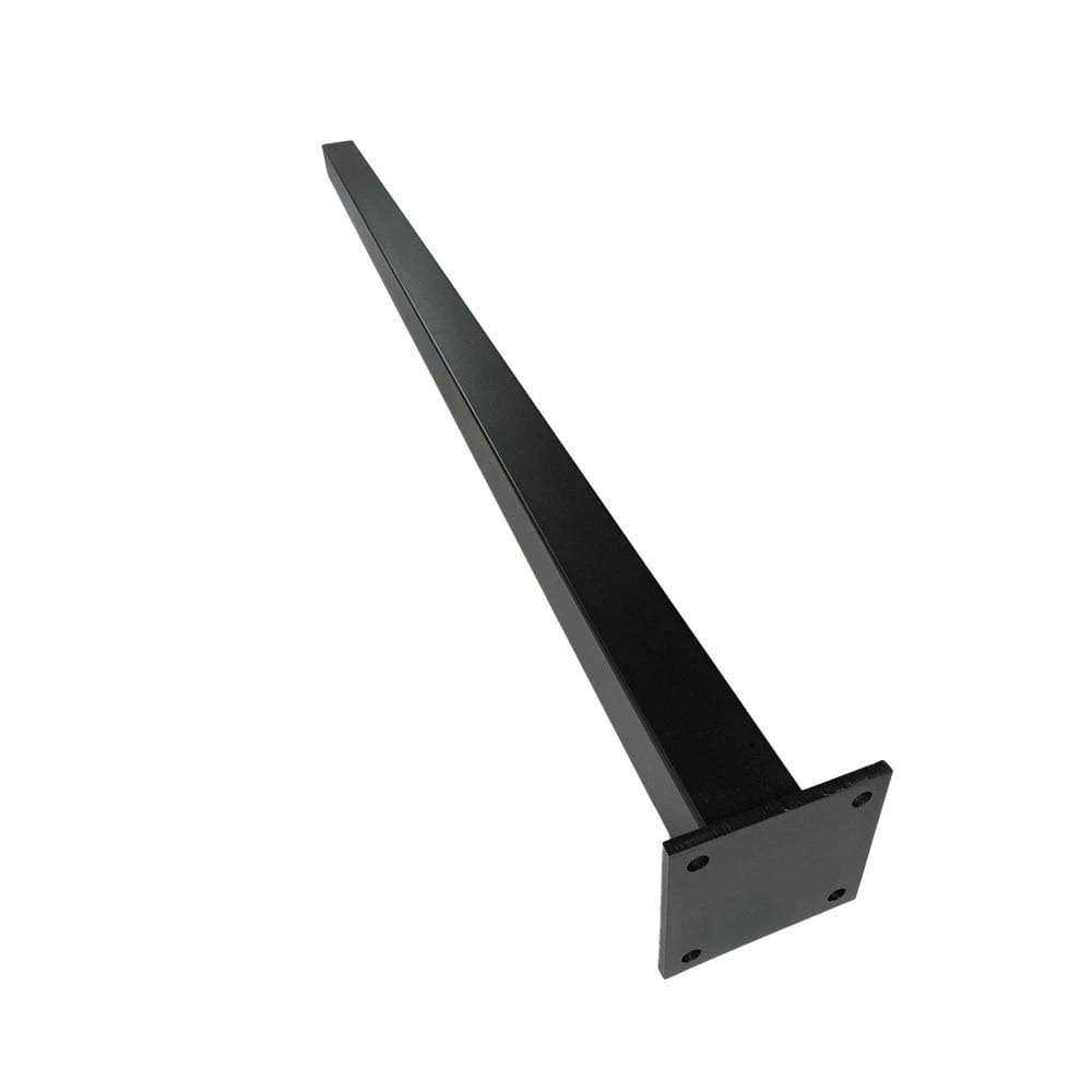 Slipfence 3 in. x 3 in. x 76 in. Black Powder Coated Aluminum Surface Mount Fence Post Includes Post Cap - Cheap Fitting