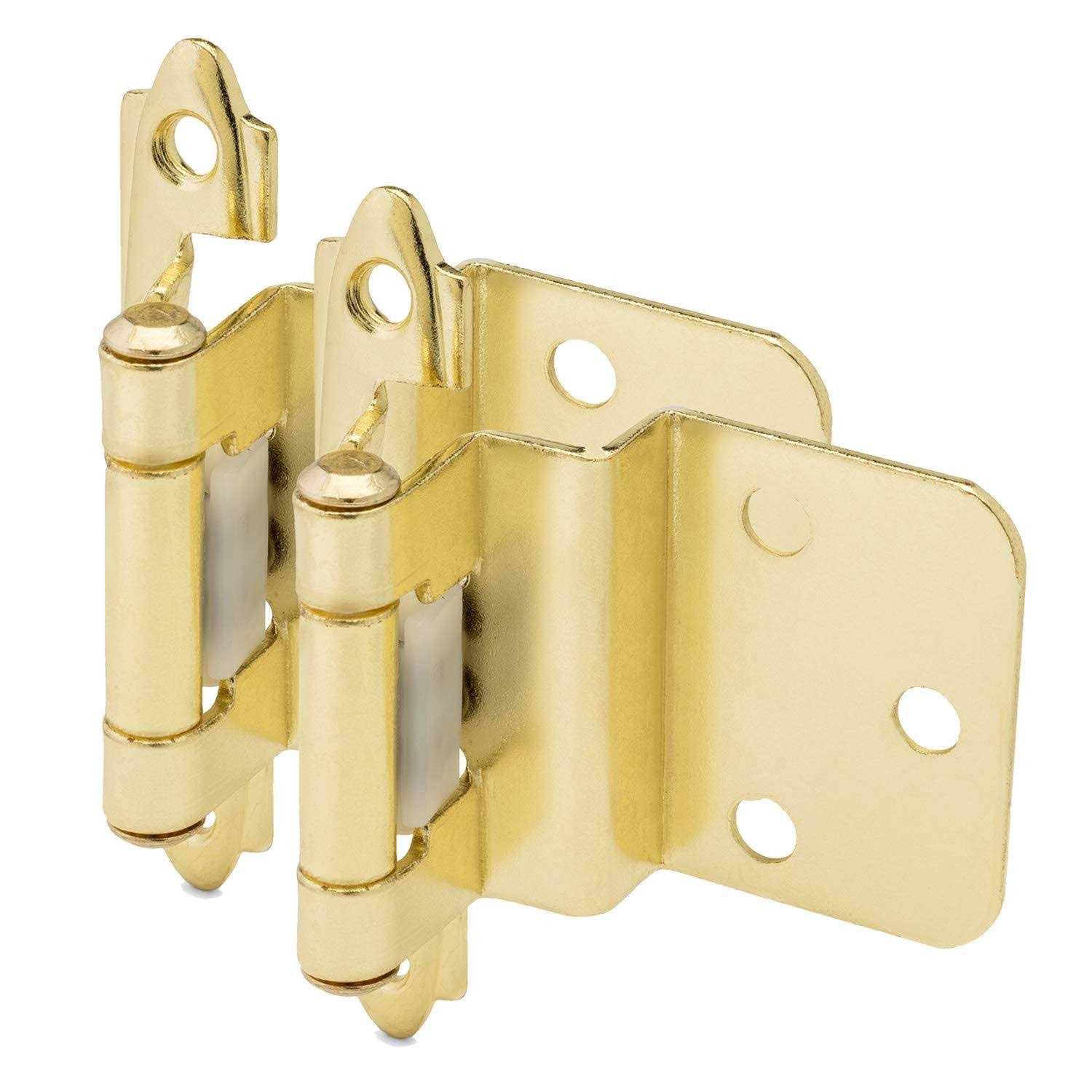 Cosmas 15628-BB Brushed Brass Cabinet Hinges 3/8 Inset - Cheap Fitting