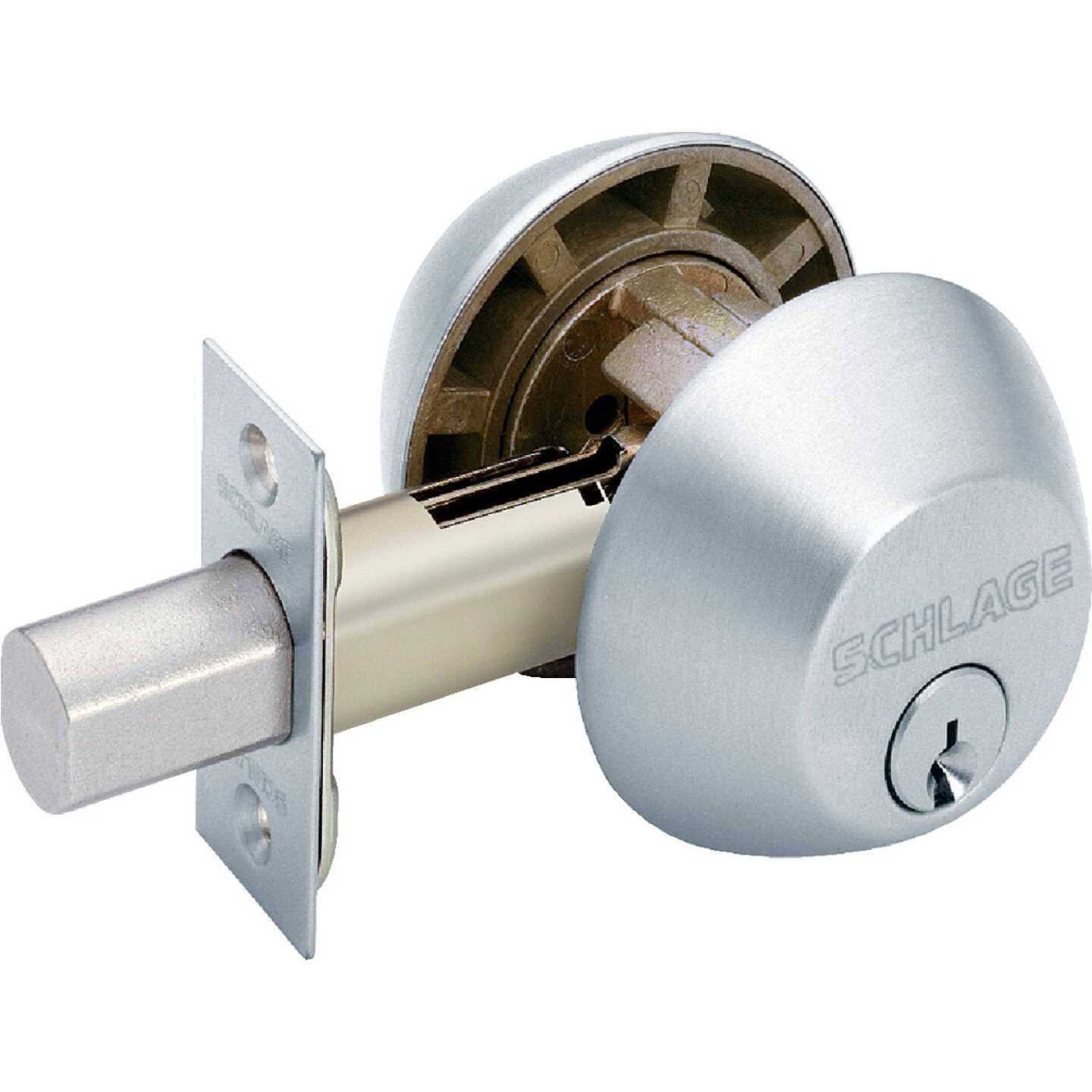Schlage Satin Chrome Zinc Double Cylinder Deadbolt - Cheap Fitting