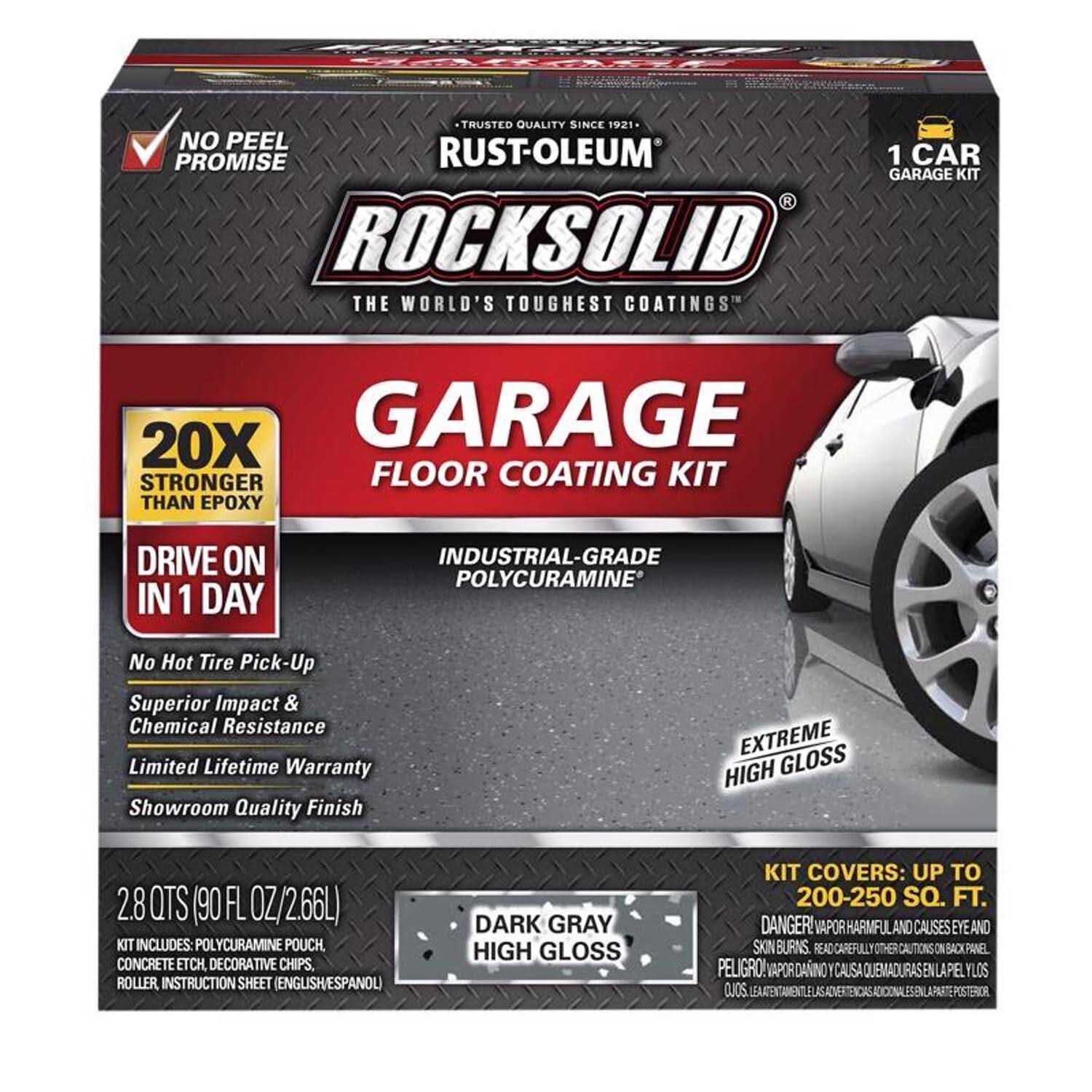 Rust-Oleum Garage Floor Coating Kit RockSolid Dark Gray 76 oz - Cheap Fitting