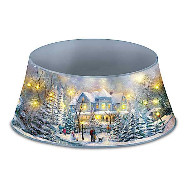 Thomas Kinkade Surrounded by Joy Illuminated Tree Collar - Cheap Fitting