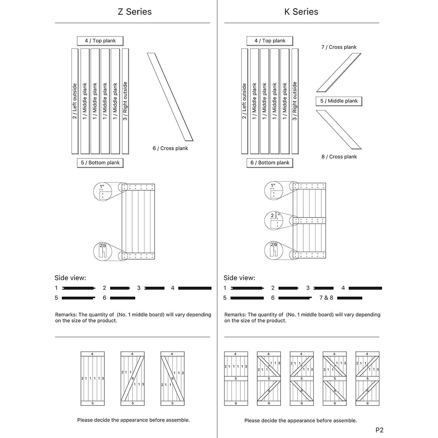 K Series Pine Wood Double Sliding Barn Door with Hardware Kit Coast Sequoia Finish - Cheap Fitting