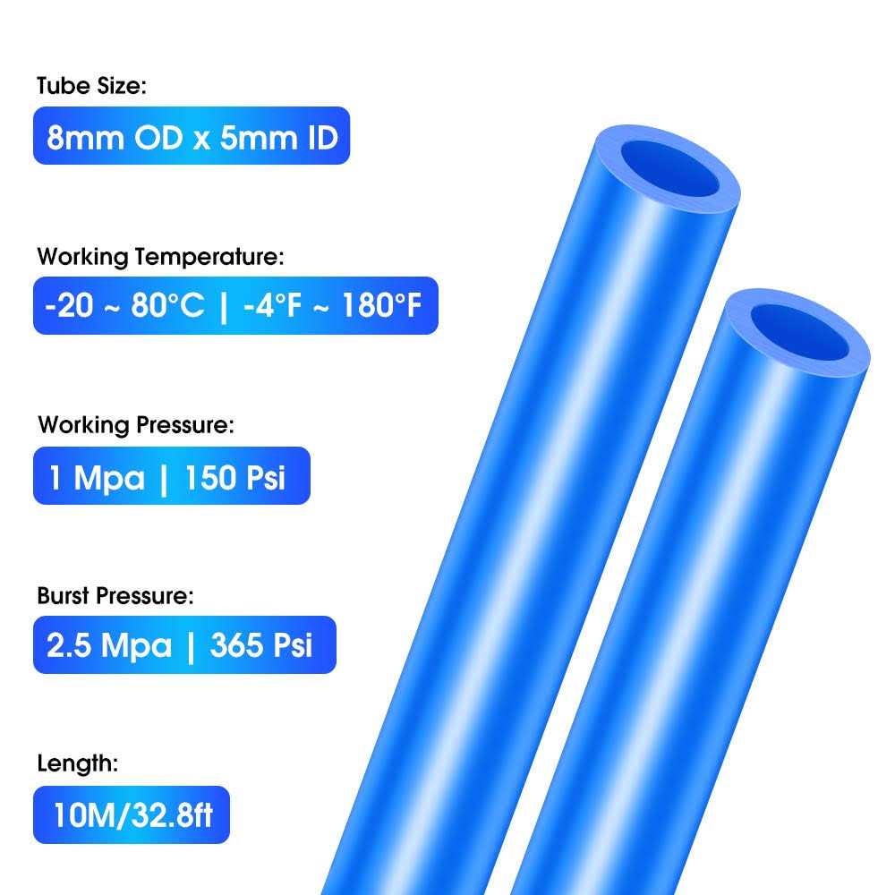 TAILONZ PNEUMATIC OD ID Polyurethane PU Air Hose Pipe Tube Kit 10 Meter 32.8ft - Cheap Fitting