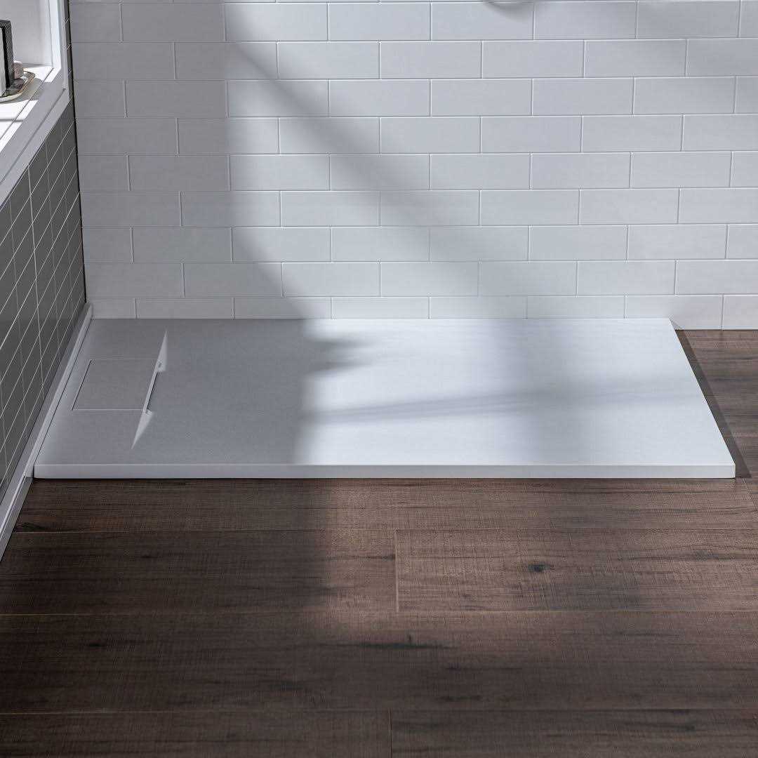 WoodBridge SUS-WH-4836 48 W x 36 D Single Threshold Shower Base with Center Drain Finish - Cheap Fitting