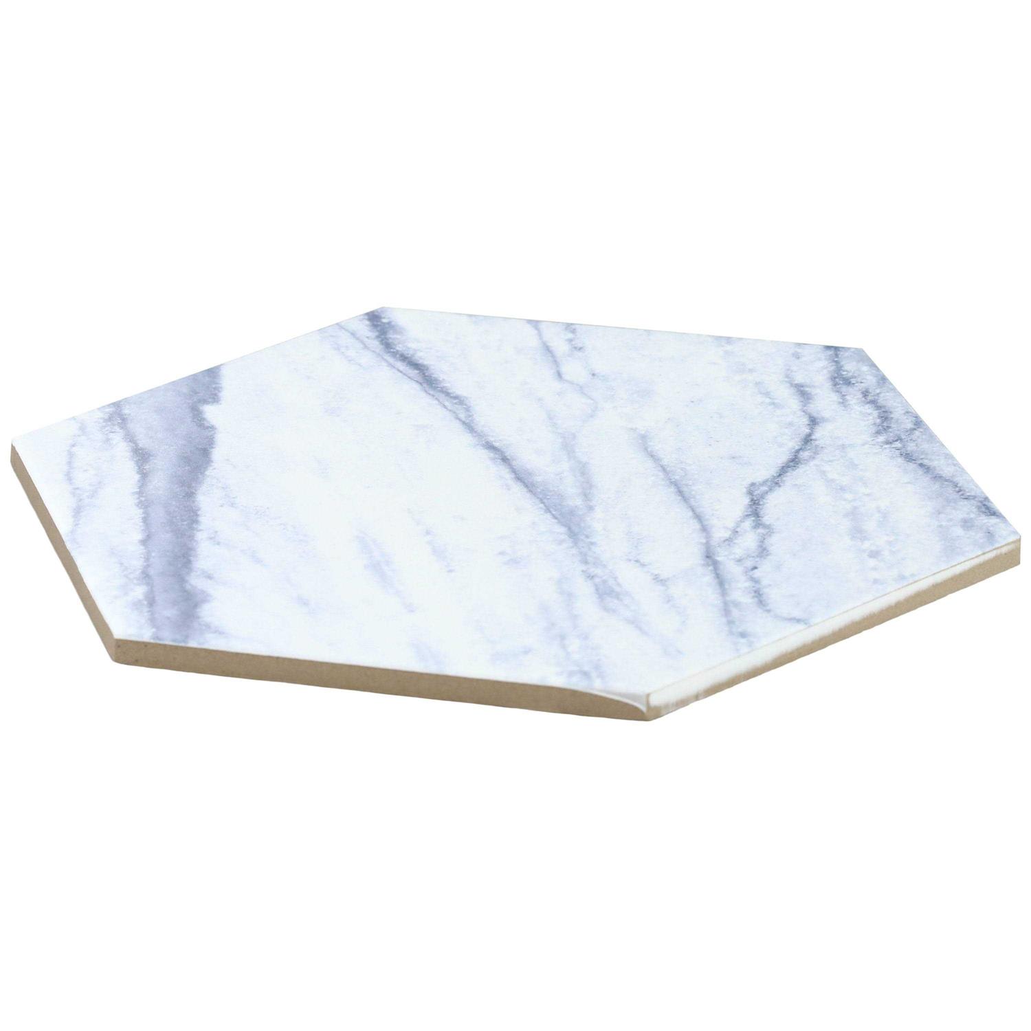 Marble Hex 10.15 in. x 11.41 in. Matte Porcelain Floor and Wall Tile Ivy Hill Tile - Cheap Fitting