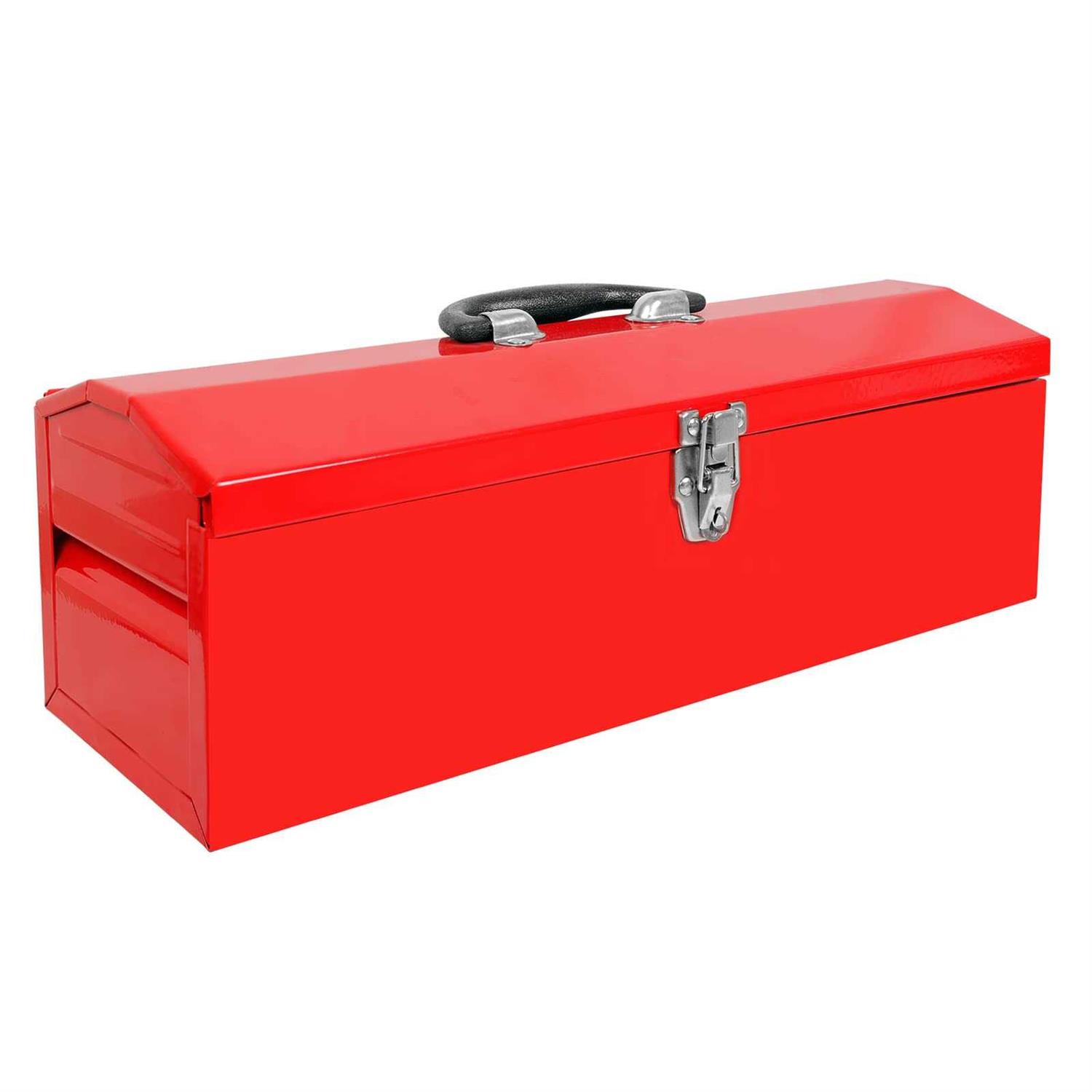 BIG RED ATB212R Torin 19 Steel Portable Tool Box Hip Roof Style Tool Box Organizer with Metal Latch Closure and Removable Storage Tray - Cheap Fitting