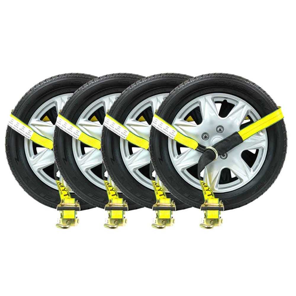 Mytee Products 2 x10′ Lasso Ratchet Strap with J Finger Hook Wheel Net Auto Tow Towing Car Hauler Down - Cheap Fitting