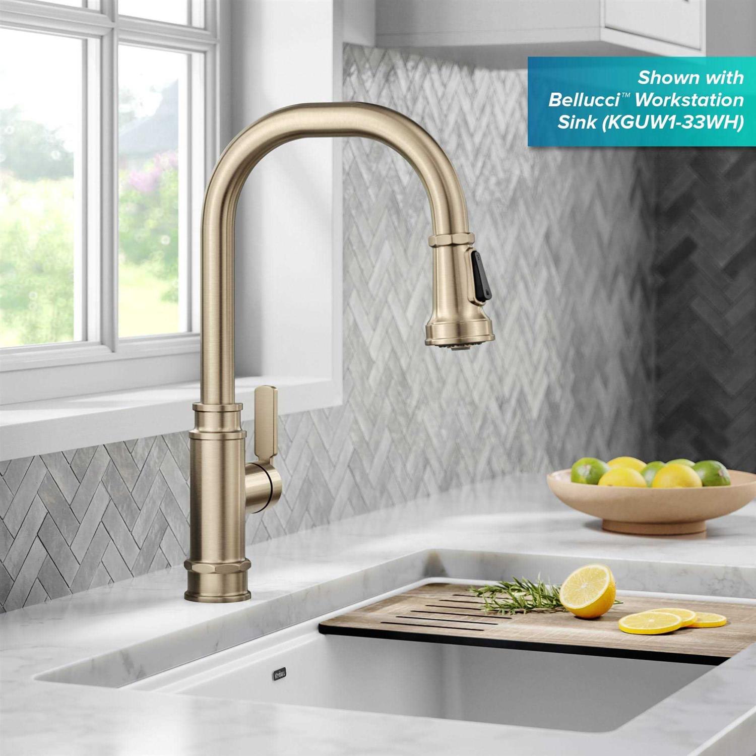 Kraus Allyn Transitional Industrial Pull-Down Single Handle Kitchen Faucet KPF-4101 - Cheap Fitting