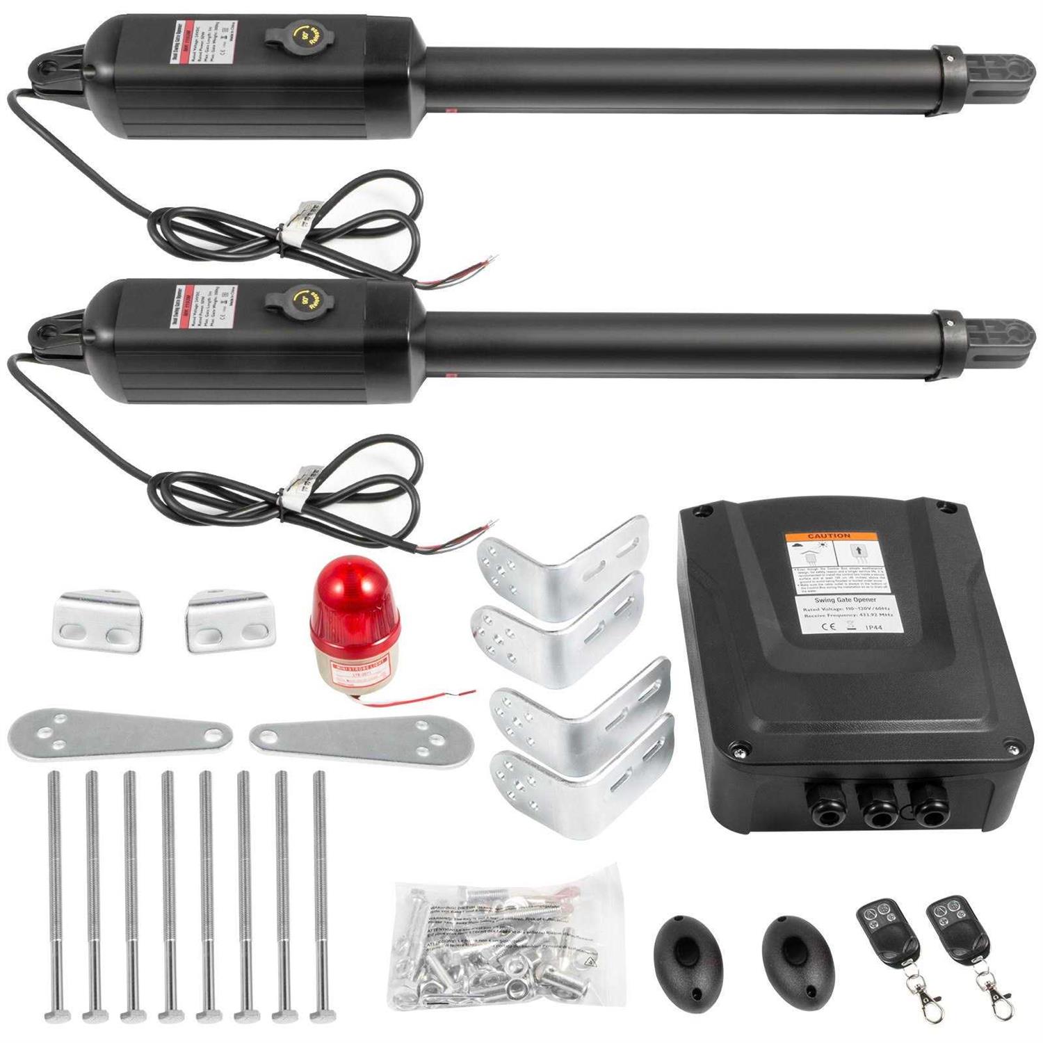 VEVOR Dual Swing Gate Opener Heavy Duty Automatic Gate Opener Up to 660lbs & 18ft Long Gate Ac Powered 50W Automatic Gate Openers with Remote - Cheap Fitting