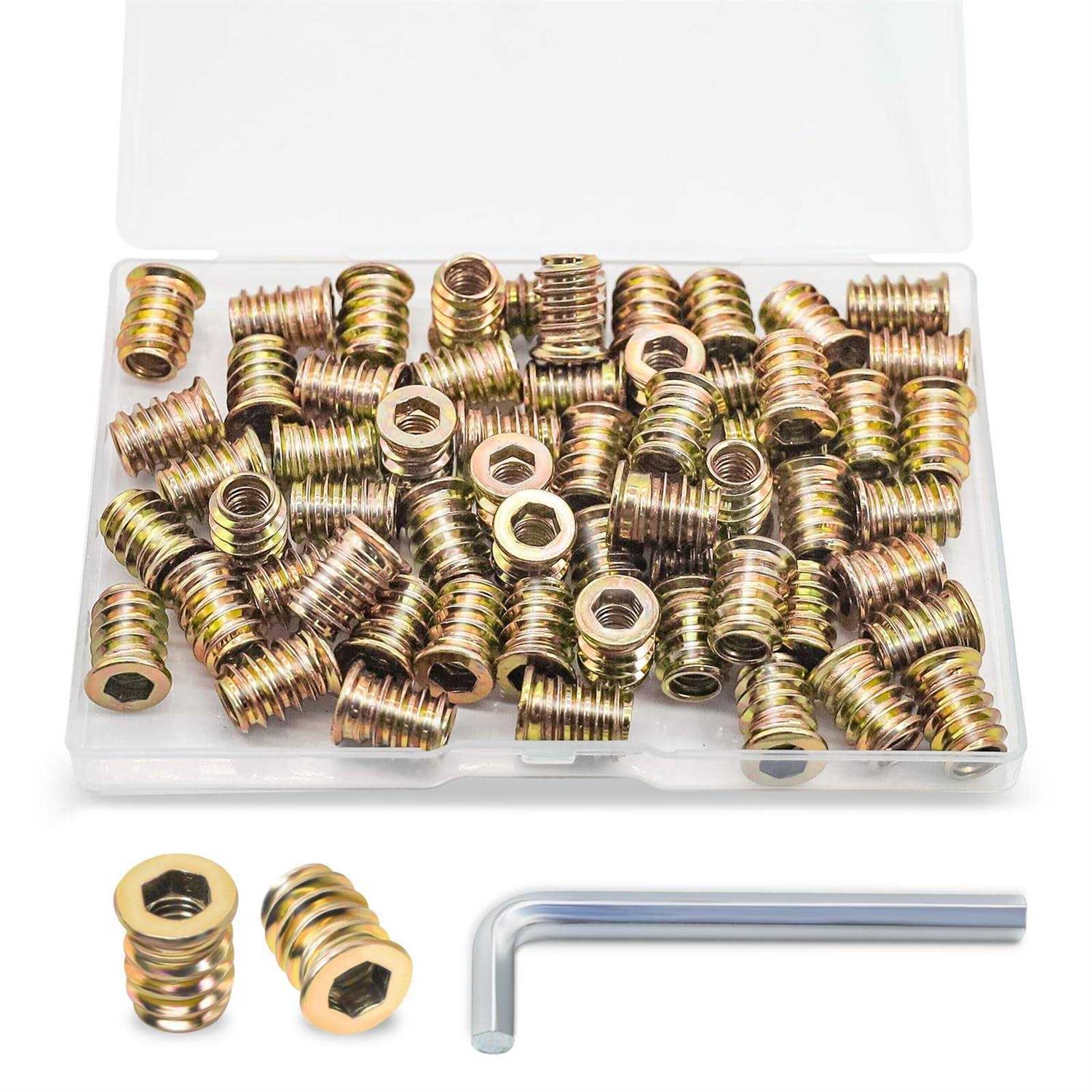 Threaded Inserts 40PCS M6x20mm Threaded Inserts for Wood,Wood Inserts - Cheap Fitting