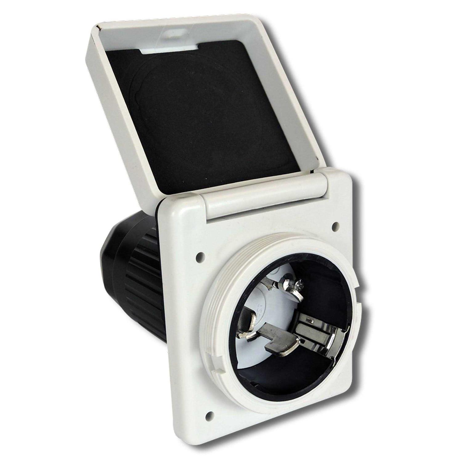 Leisure Rv 125/250v 50 Amp Power Plug Twist Lock Inlet with 3 Stainless Steel Pins - Cheap Fitting