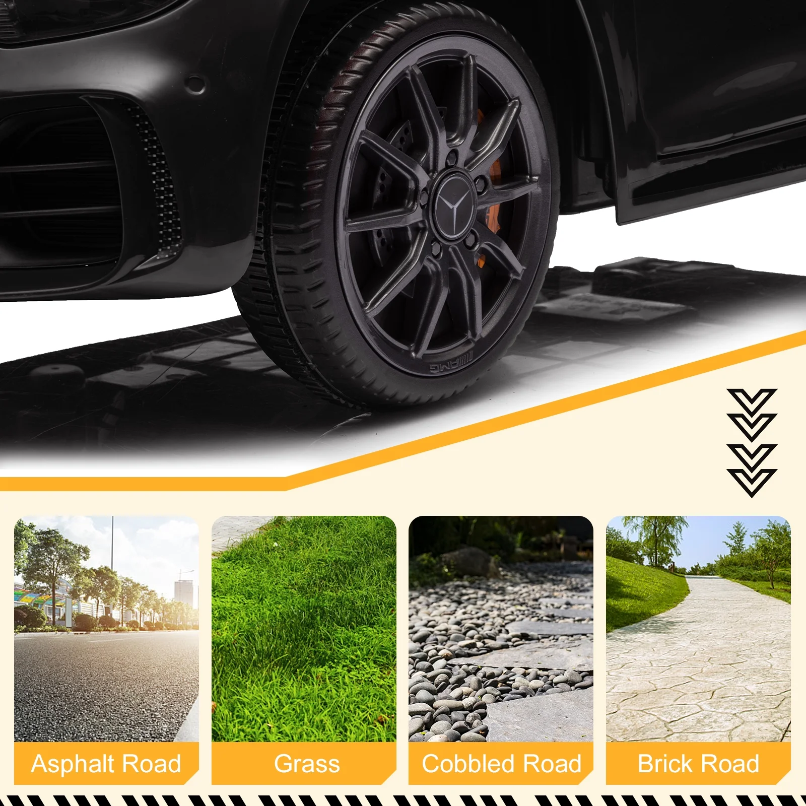 12V Ride on Car for Girls and Boys Licensed Mercedes Benz Electric Vehicle, MP3, Bluetooth, Ride On Toy for 3-5 Years Old, Red - Cheap Fitting