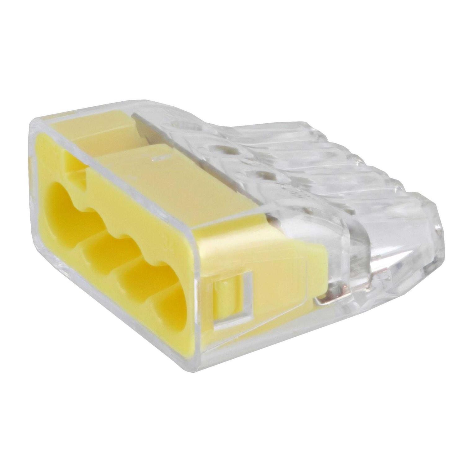 Ideal In-Sure Push-In 4 Port Yellow Wire Connectors - Cheap Fitting