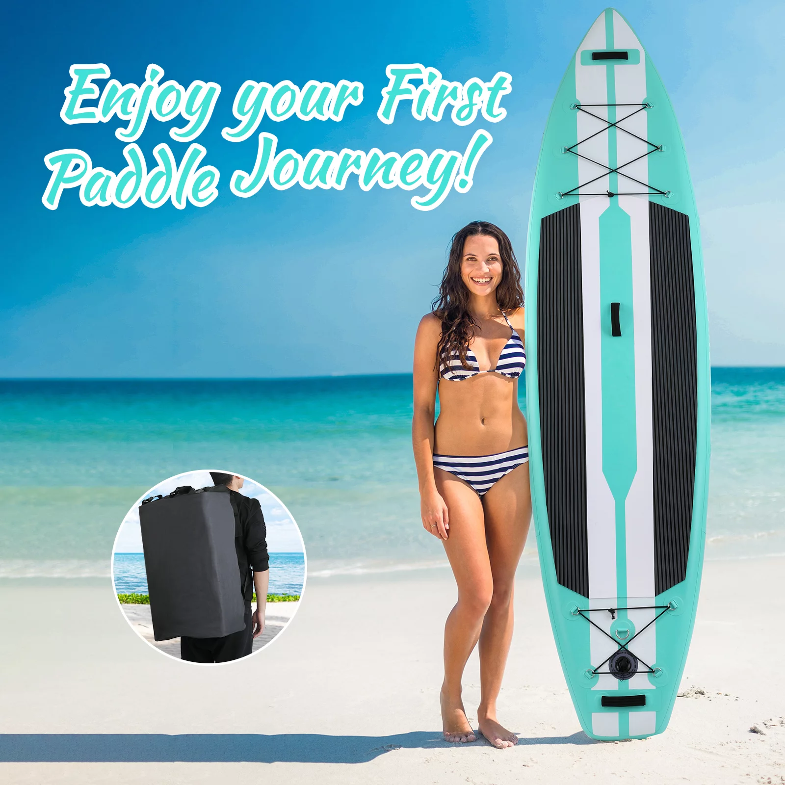 Arlopu 11FT Stand Up Paddle Board Inflatable with Premium SUP Accessories & Backpack, Non-Slip Deck, Waterproof Bag, Leash, Paddle and Hand Pump - Cheap Fitting