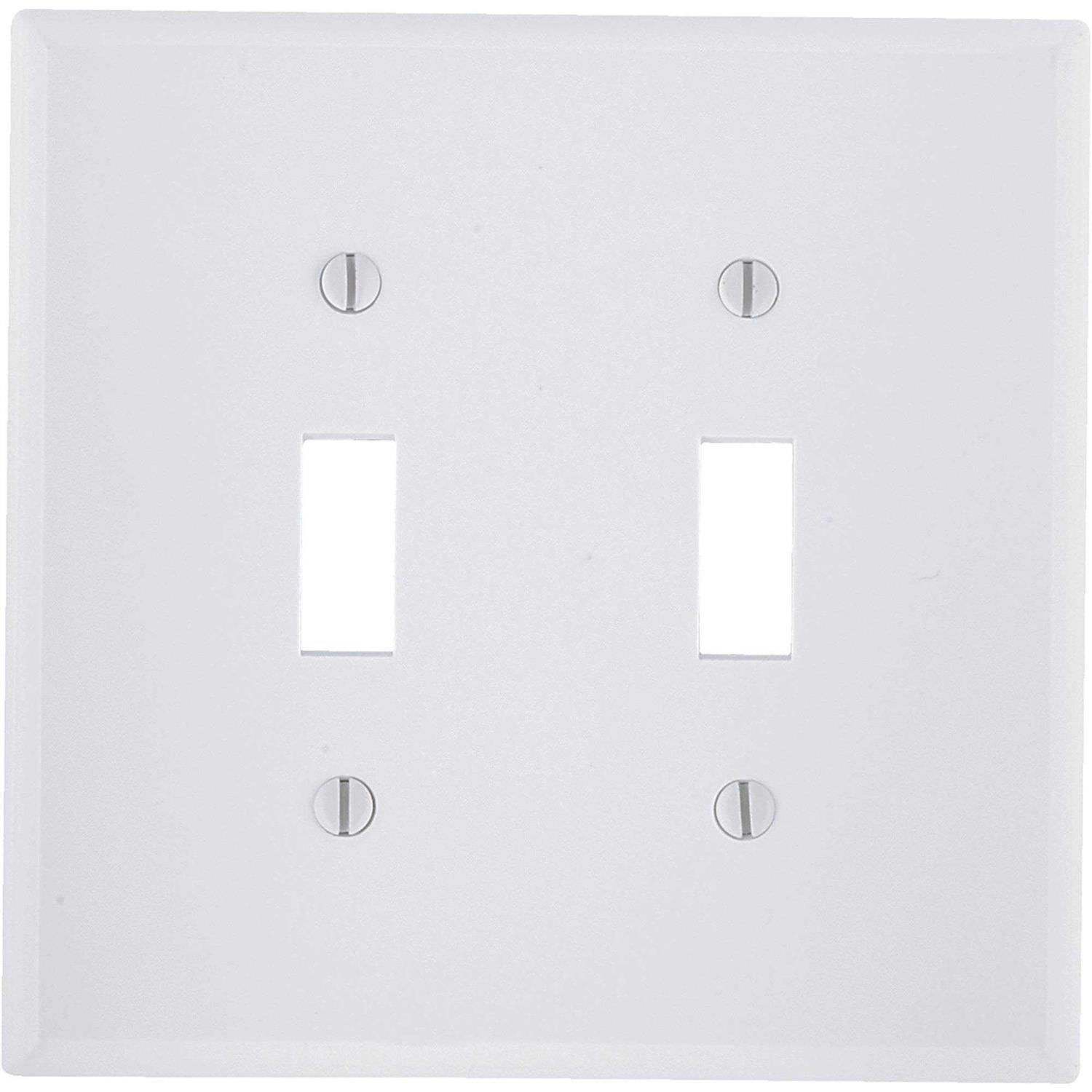 Leviton 2 Gang White Toggle Wall Plate 88009 - Cheap Fitting