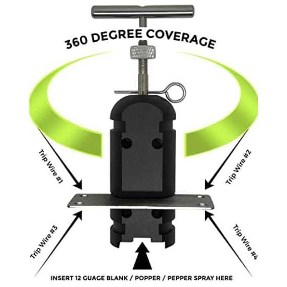 12 Gauge Trip Wire Alarm Quad Device Perimeter Defense Gen 3.0 by Trip Alarm Co. for Camping and Security Black - Cheap Fitting