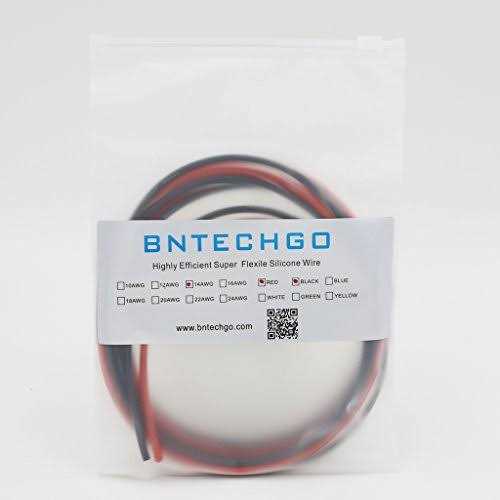 BNTECHGO Gauge Silicone Wire 10 ft red and 10 ft Black Flexible AWG Stranded Copper Wire - Cheap Fitting