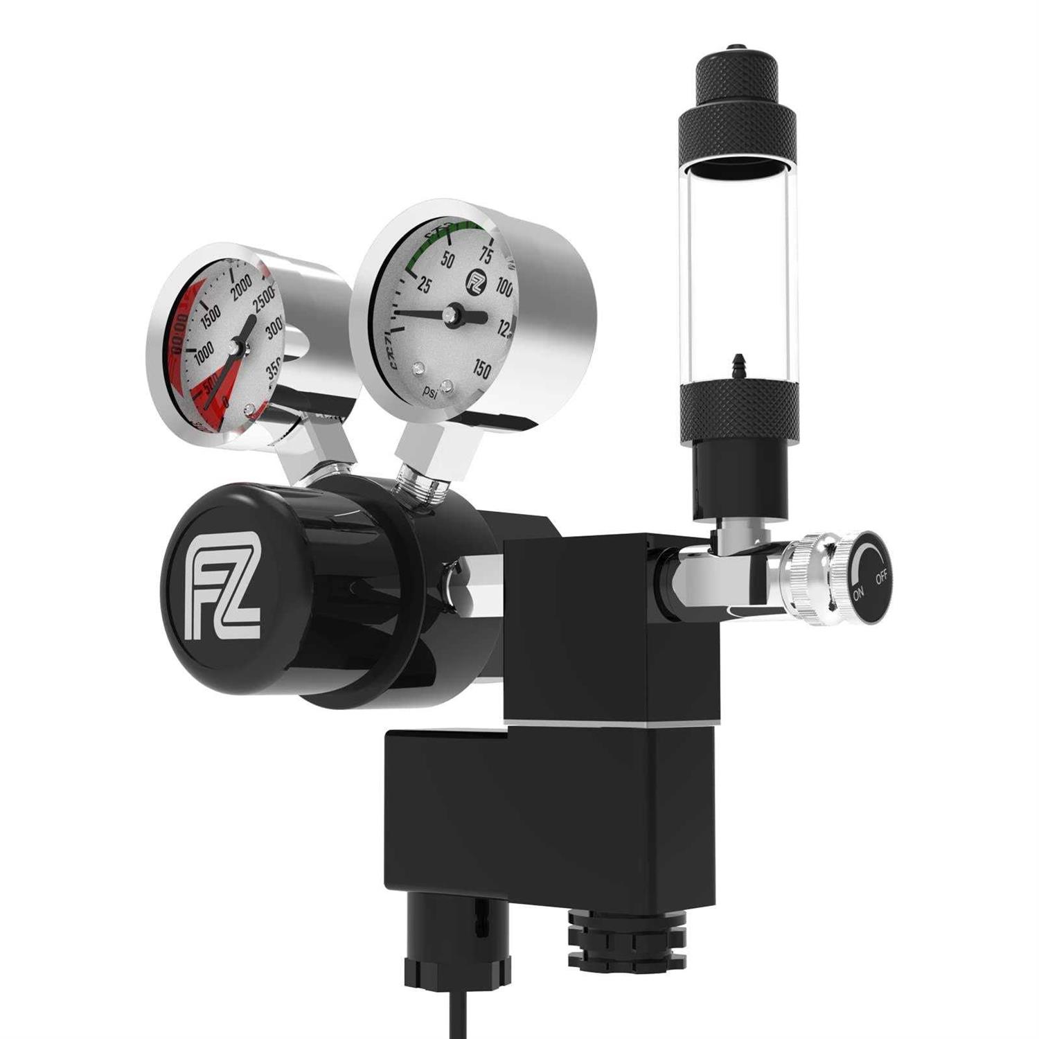 Fzone Aquarium Co2 Regulator Dc Solenoid with Big Dual Gauge Display and Bubble Counter and Check Valve Plant Grow DIY Co2 System Cga320 Side Open - Cheap Fitting